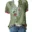 Elegant women's shirt printing large size casual shirt fashion V-neck short-sleeved shirt blouse 9