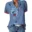 Elegant women's shirt printing large size casual shirt fashion V-neck short-sleeved shirt blouse 13