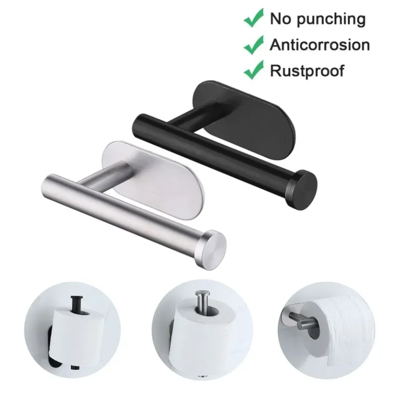 No Punching Wall Mounted Toilet Paper Holder Rustproof Anticorrosion Stainless Steel Bathroom Kitchen Roll Paper Toilet Holder No Punching Wall Mounted Toilet Paper Holder Rustproof Anticorrosion Stainless Steel Bathroom Kitchen Roll Paper Toilet Holder