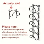6-Piece Wrought Iron Towel Rack Wall-Mounted With Hooks Sturdy Easy Install Space-Saving For Bathroom Kitchen | 24-hour Shipping 5