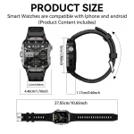 KESHUYOU Outdoor Sports Smart Watch 2.01 inch HD Screen LED Flashlight Bluetooth Talking Smart Watch for Men Women Holiday Gifts 6