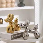 11/21CM Mini Ceramic Balloon Dog Sculpture Abstract Ornament Study Room Statue Home Office Accessories Festival Decoration ﻿ 2
