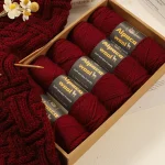 500g Alpaca Wool 245 Chunky Knitting Yarn Multi-Color Autumn and Winter Fashionable Gift for Men and Women DIY Knitting Material Kit for Warm Sweaters, Coats, Scarves, Hats, Gloves, Leg Warmers, Knee Pads Yarn Balls 5Pcs/Pack 5
