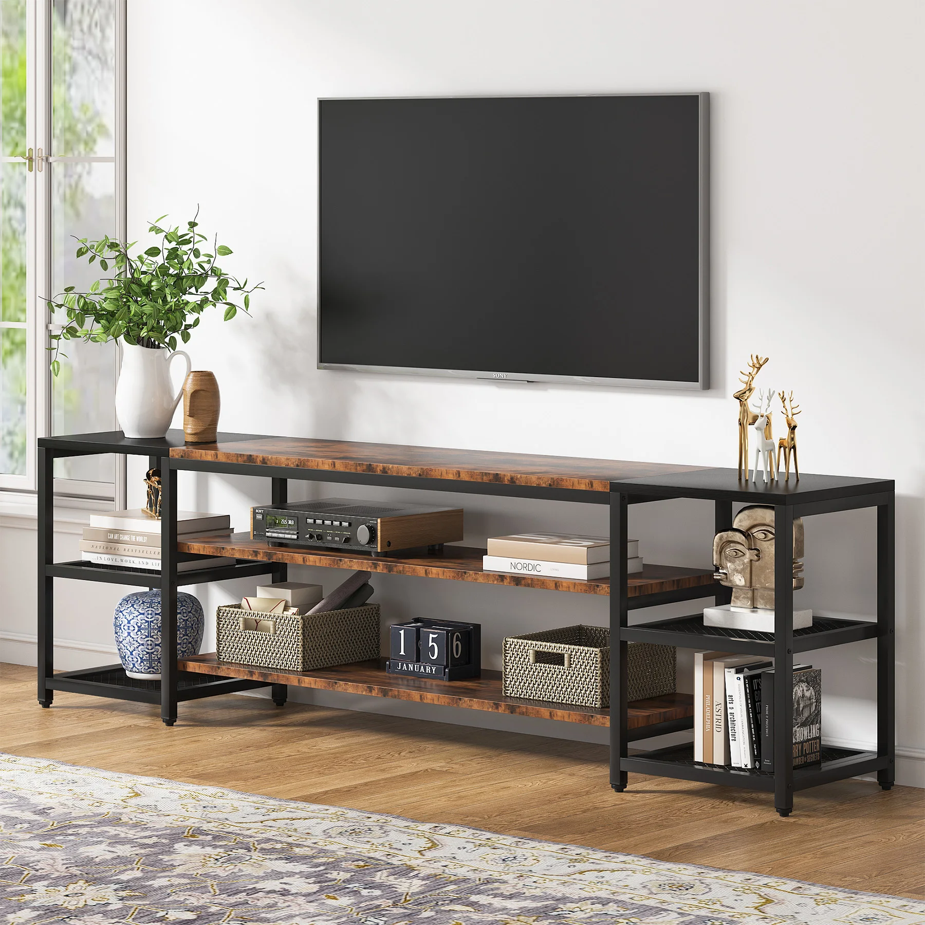 Tribesigns 78 Inch TV Stand for TVs up to 85 Inch, Media Entertainment Center Console Table, 3-Tier TV Console Table Tribesigns 78 Inch TV Stand for TVs up to 85 Inch, Media Entertainment Center Console Table, 3-Tier TV Console Table