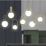 Modern Glass LED Pendant Lights Living Room Bedroom Indoor Lighting Restaurant Bar Home Decor Hanging Lamp Ceiling Chandelier 2