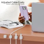 6pcs Magnetic Cable Clips Cable Smooth Adjustable Cord Holder Desktop Cable Clip Management Wire Keeper Cable Organizer Holder 3