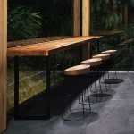 Nordic Originality Bar Table Solid Wood Designers Balcony Wall Advanced Bar Table Saloon Coffee Tavern Furniture Mesa Alta FYBT 5