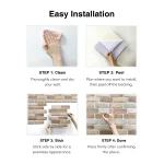 3D Wall Sticker Self-adhesive Faux Brick Wall Panel Peel and Stick Tile Backsplash for Kitchen Bedroom Waterproof Tile Sticker 4