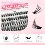 MIAOJIE DIY Lash Extension Kit 720pcs Lash Clusters Individual Eyelashes Kit with Lash Bond and Seal Wispy Natural Mange Lashes 3