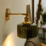 Nordic LED glass wall lamp with cable switch, minimalist living room bedroom bedside indoor lighting wall lamp glass lampshade