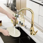 Kitchen Faucets Silver Single Handle Pull Out Kitchen Tap Single Hole Handle Swivel 360 Degree Water Mixer Tap Mixer Tap 866011 5