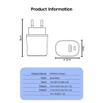 PD 65W GaN EU/US Plug USB Charger 2 In 1 Dual Ports USB Type C Fast Charging Wall Charger Portable Quick Charging Power Adapter 6