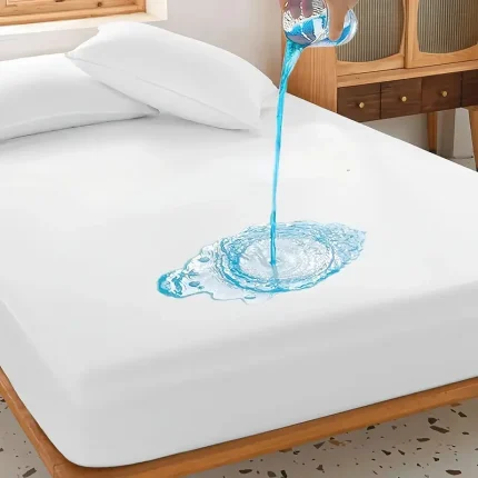 1pc Waterproof Mattress Protector Cover, Ultra-Soft Breathable Knitted Fitted Sheet for Bed, Bedroom Essentials