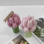 3D tulip bouquet silicone mold DIY flowers aroma candles plaque ornament handmade gift soap candle wedding gift 5