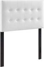 White Tufted Vegan Leather Twin Headboard with Adjustable Height, Elegant Bedroom Decor 6