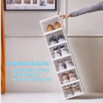 Collapsible Shoe Cabinet Household Plastic Storage Box Removable Dust-proof and Installation-free Integrated Folding Shoe Rack 3