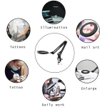 72LED 8X/10X NEW Illuminated Magnifier USB 3 Colors LED Magnifying Glass for Soldering Iron Repair/Table Lamp/Skincare Beauty 6