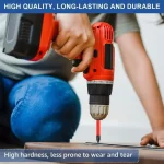 Magnetic Non-Slip Drill Bit Set 3/6/12 Pieces, S2 Steel, Crosshead and Impact Drill Bits, Suitable for Electric and Hand Drivers 6
