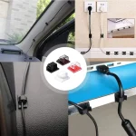 10Pcs Car Interior Auto Fastener Cable Organizer USB Winder Desktop Tidy Clips Management Wire Holder for Mouse Cord Accessories 2
