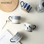 KEMORELA 1PC Japanese Ceramic Cup Coffee Milk oatmeal Breakfast Cups Mug Cups Teacup Water Cup Drinkware Office Home Water Cup 5