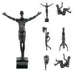 Climbing Athlete Man Art Sports Wall Hanging Ornaments Home Figures Miniatures Rock Climbing Man Resin Sculptures Statue 2