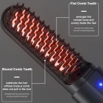 Cordless Beard Straightener for Men Hair Straightener Brush Fast Heated Electric Hair Brushes Multifunctional Wireless Hot Comb 2