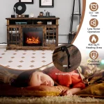 Electric Fireplace TV Stand for TVs Up to 55 Inches, 18-Inch Fireplace Insert with Remote, Overheat Protection,, Customized 4