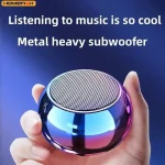 Wireless Bluetooth Speaker Portable Small Steel Gun Metal Heavy Stereo Surround Subwoofer Outdoor Mini Bluetooth Small Speaker 2