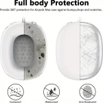 3 in 1 Soft Silicone Skin Protector Headphones Case For Airpods Max Cases Anti Scratch Shockproof Earphone Cover Accessories 5