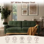 67.7-inch Mid-Century Modern Loveseat Sofa with Wooden Legs  for Living Room, Bedroom, or Office 5