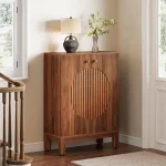LITTLE TREE 5-Tier Shoe Cabinet, Adjustable Height Shelves, 39.8" Tall Farmhouse Style Shoe Organizer for Living Room, Entryway