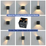 6W/12W LED Waterproof Wall Lamp in Black/White/Grey for Indoor and Outdoor Decoration Lighting Aluminum Wall Lights AC 110V 220V 5