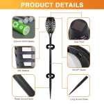 4/6/8/12Pcs Solar Flame Torch Light LED Flickering Outdoor Decoration Powered For Lawn Path Yard Patio Floor Night Lamp 6