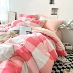 Stripe Bedding Comforter Set with Pillowcase bed sheet Single Full Size Bed Linen Duvet Cover Set Queen/King Double Single Bed 3