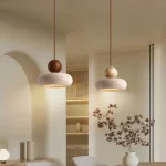 Vintage pendant light with natural yellow agate stone, perfect for bedroom or restaurant 3