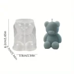 Silicone Bear Mold for Scented Candles, Soap Making and Resin Casting - Cute Animal Shape Mold for Home Decor, Aromatherapy 3
