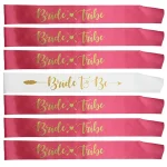 7/1Pcs Bride To Be Sash Wedding Decoration Bridal Shower Team Bride Tribe Satin Sash Hen Bachelorette Party Decoration Supplies 4