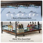 Tribesigns L-Shaped Home Bar Unit 3-Tier Liquor Bar Table with Storage Shelves And Wine Glass Holder for Kitchen Living Room 6