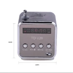 TD-V26 Portable Mini Bluetooth Speaker with Screen FM Radio MP3 Player Support TF Card for Laptop Phone 6