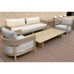 Hotel Modern Aluminum Outdoor Furniture Villa Garden Sofa Set Durable Patio Furniture Set Resort Luxury  Outdoor Garden Use 2