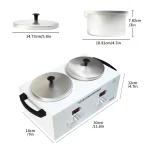 Electric Double Pot Wax Warmer Wax Heater Warmer with LED Display Skin Hair Removal Adjustable Temperature For Beauty Salon Home 6