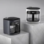 Household steam air fryer 6L large-capacity glass visual liner multi-functional light wave furnace without turning over 6