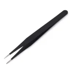 Anit-Static Tweezers, Precision Black DIY Tweezers for Nail Art and Eyelash Extensions Beauty Tools 5