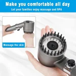 3 Modes Handheld Shower Head with Massage Brush Cotton Filters One-click Stop Water Saving High Pressure Showerhead for Bathroom 5