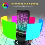 Zealsound RGB Recording Microphone With Articulated Arm/USB Condenser Mic with Tripod For Gaming Podcasting Streaming Youtube 2