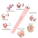 YIKOOLIN Portable Nail File Care Set LED Light Adjustable 4 Speed with 12 Attachment Drill Bits USB Charge Home Use 2