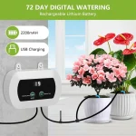 Garden Irrigation Controller with Timed Automatic Watering Device Built-in 1800mAh Battery Plant Watering System USB Charging 3