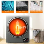 Compact Laundry Dryer 110V Electric Portable Clothes Dryer with Stainless Steel Tub Control Panel Downside Easy Control 4