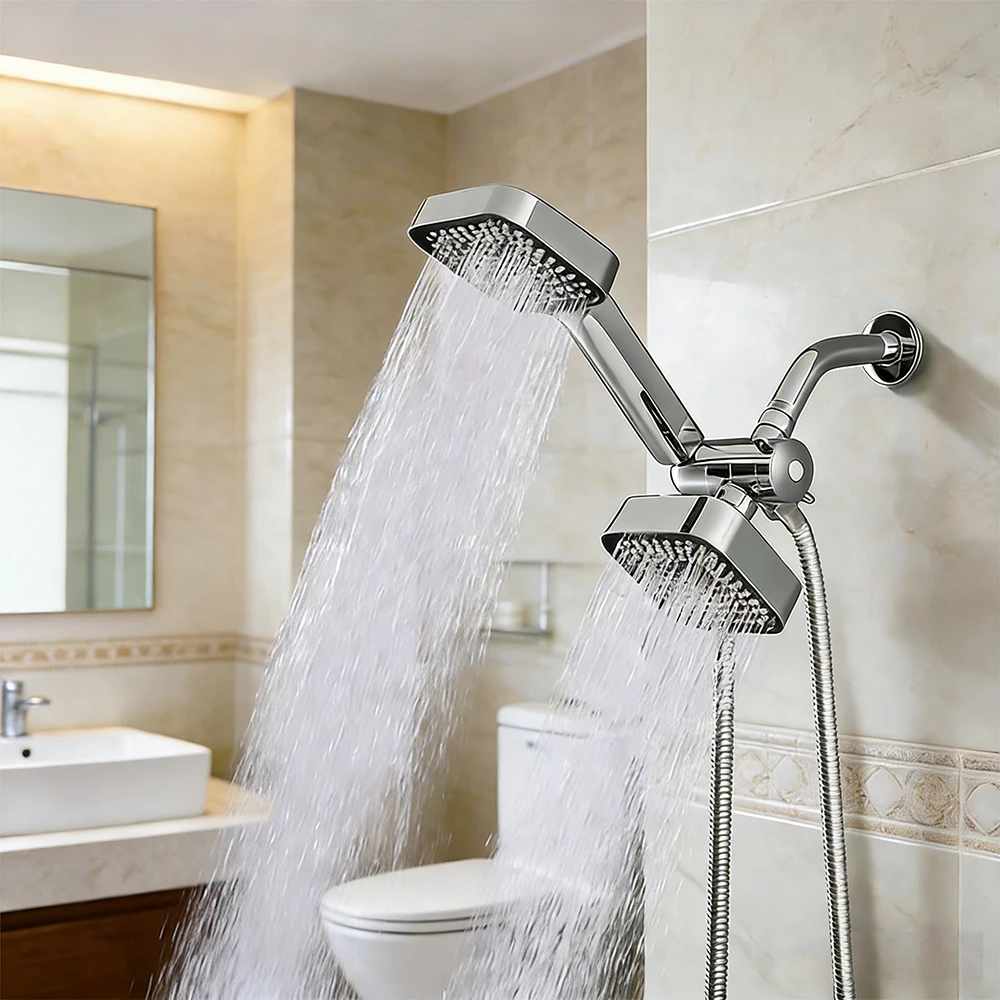 A High-Flow Large Nozzle and Handheld Shower Head,Two-In-One Shower Set, Shower Long Hose, Three-Way Water Distributor Bathroom A High-Flow Large Nozzle and Handheld Shower Head,Two-In-One Shower Set, Shower Long Hose, Three-Way Water Distributor Bathroom