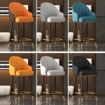 Modern Minimalist Living Room High Bar Chairs Home Furniture Restaurant Bar Stool Hotel Swivel Backrest Armchair p l 5